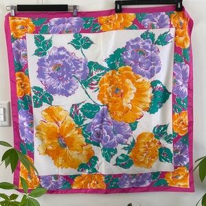 VTG Floral Scarf. Made in Italy.
